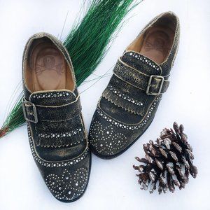 Mr. Wolf Embellished Leather Loafers Size 7